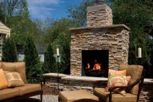 FireRock Outdoor Fireplace with straight front
